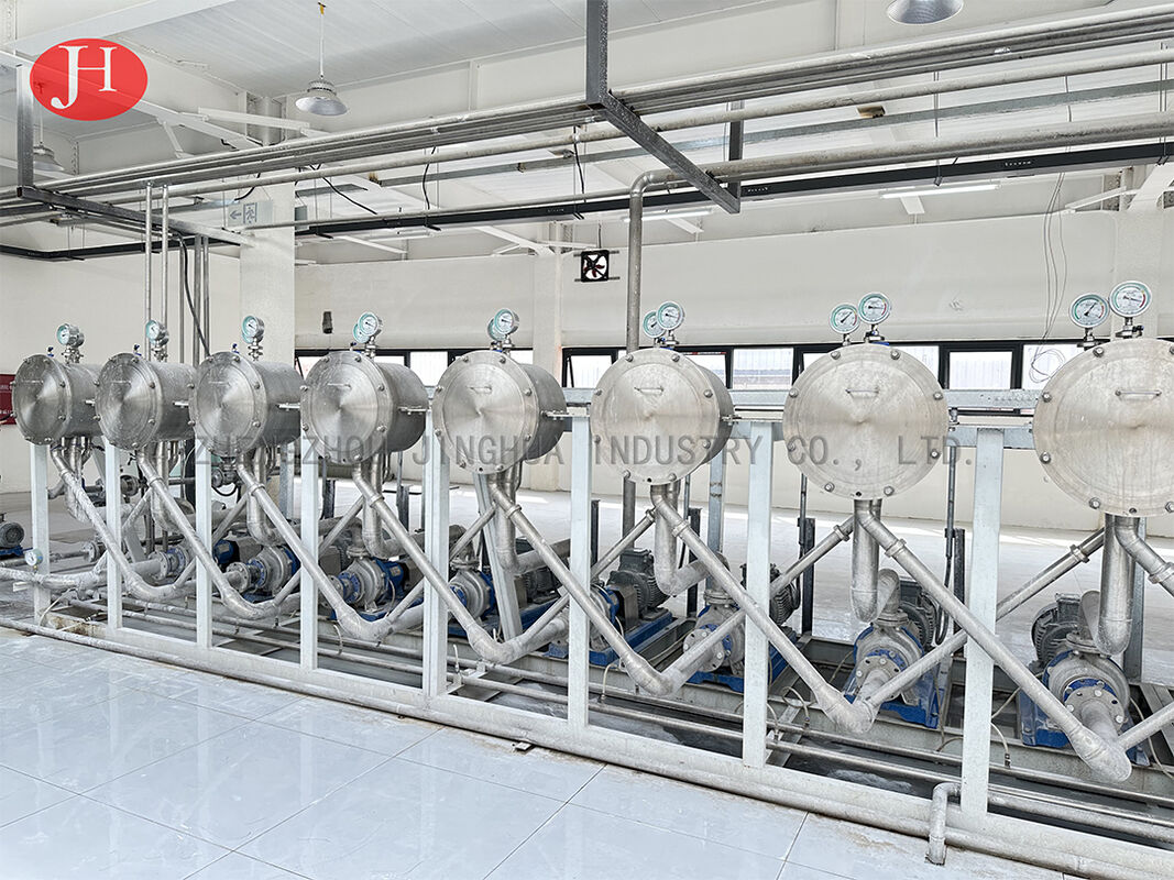 Roestvrijstalen hydrocyclooneenheid voor het wassen en concentreren van zetmeelslurry